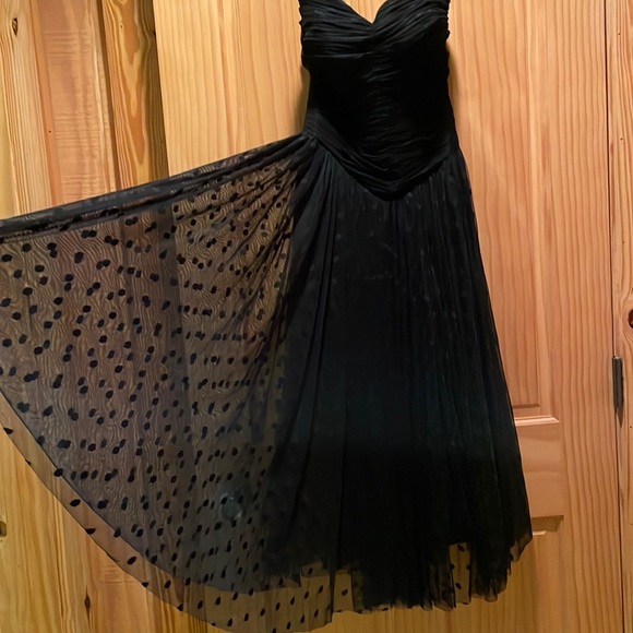 Unique Vintage Dresses & Skirts - Unique Vintage Black Polka Dot Dress